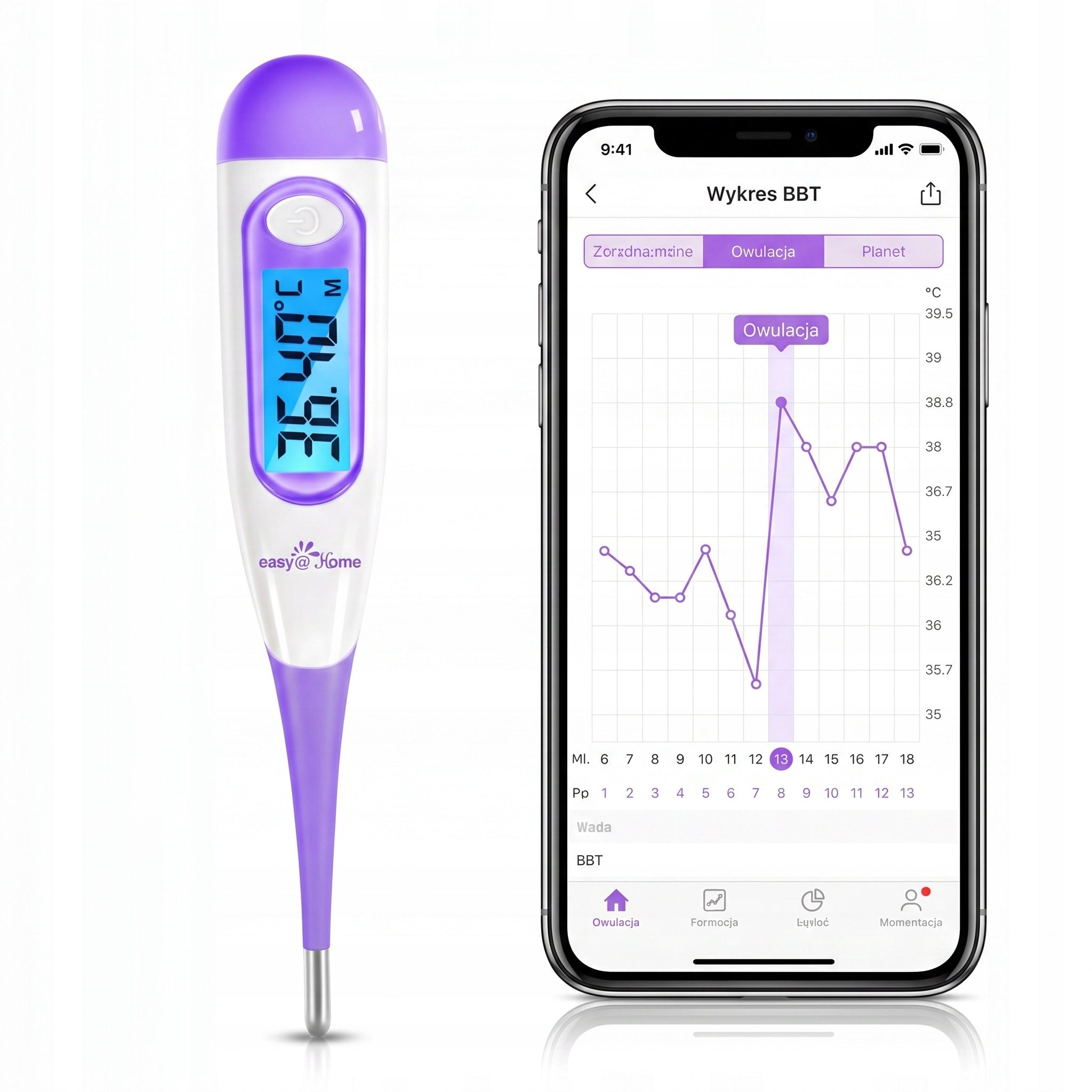 EASY@HOME BASE THERMOMETER EBT-100 BBT 0,01°C MEMORY 30 MEASUREMENTS Packaging status original