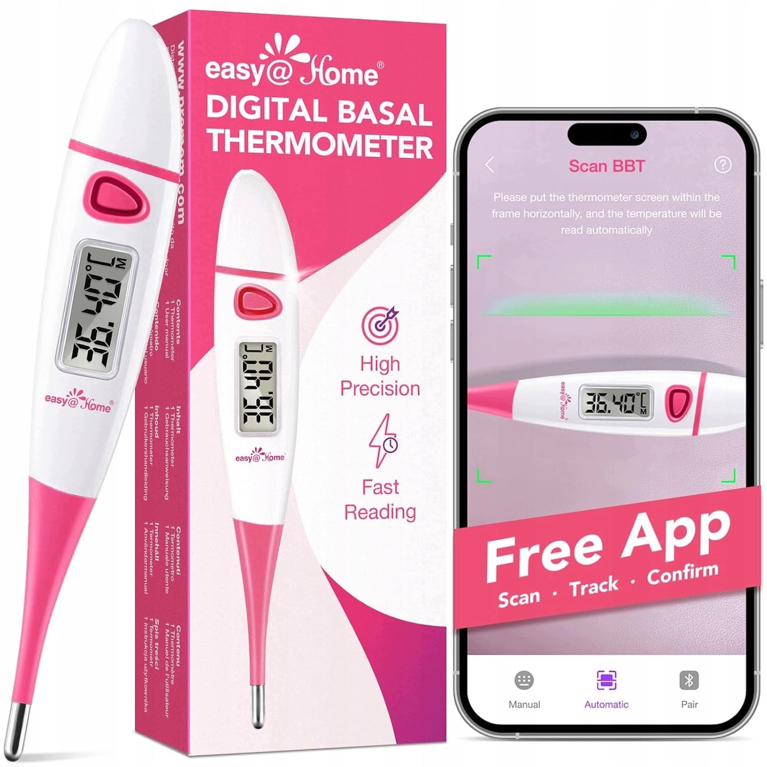 EASY@HOME OVULATION THERMOMETER - 60 SEC, ACCURACY ±0,05°C, FAST 60SEC