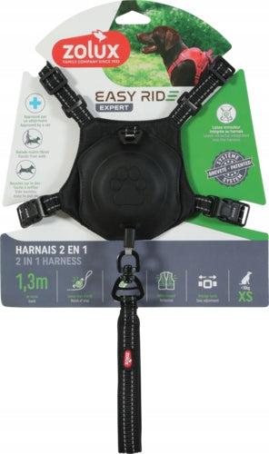 EASYRIDE HARNESS FOR DOG XS INTEGRATED LEASH SYSTEM BLACK + FREEBIE Color black