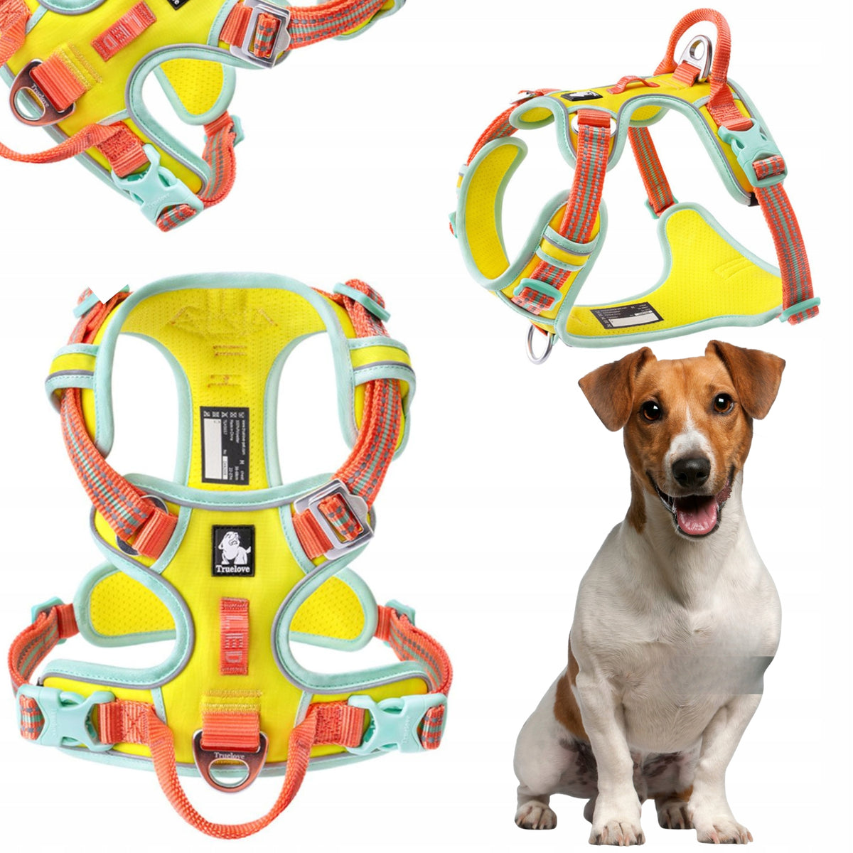 EASYWALK DOG HARNESS TRUELOVE FRONT LINE PREMIUM CORDURA YELLOW S