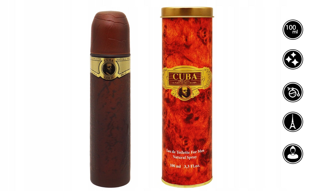 EAU DE TOILETTE FOR MEN CUBA GOLD LASTING FRAGRANCE 100ml Packaging status original