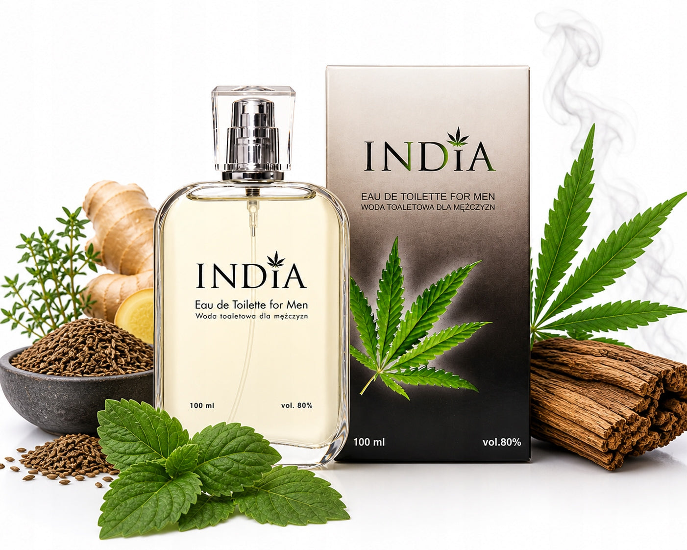 EAU DE TOILETTE MEN'S HEMP INDIA 100ML WOODY STRONG FRAGRANCE