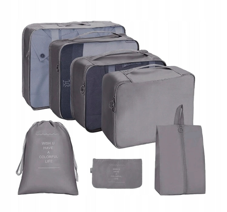 EC Travel Set 7 Pieces Cosmetic Bags Organizers Grey