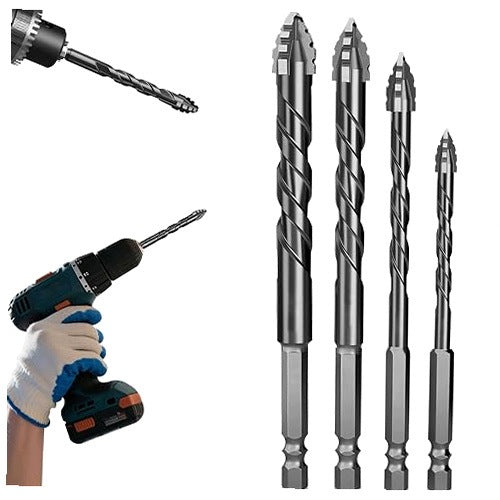 ECCENTRIC DRILL BITS SET OF 4 FOR METAL STEEL WOOD CONCRETE METAL