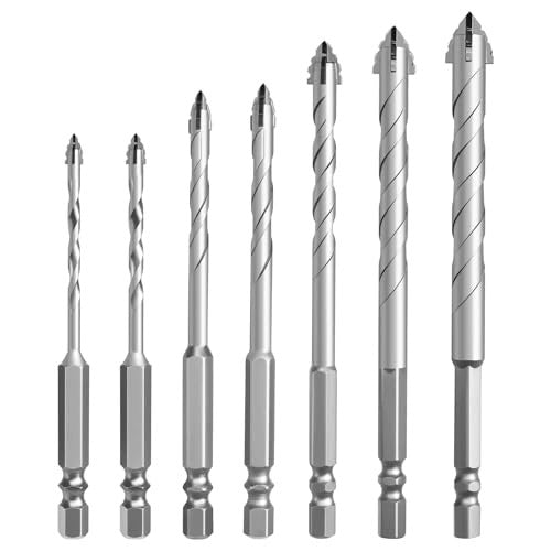 ECCENTRIC DRILL BITS SET OF 7 HARD METAL FOUR BLADES FOR PROFESSIONAL Brand no brand