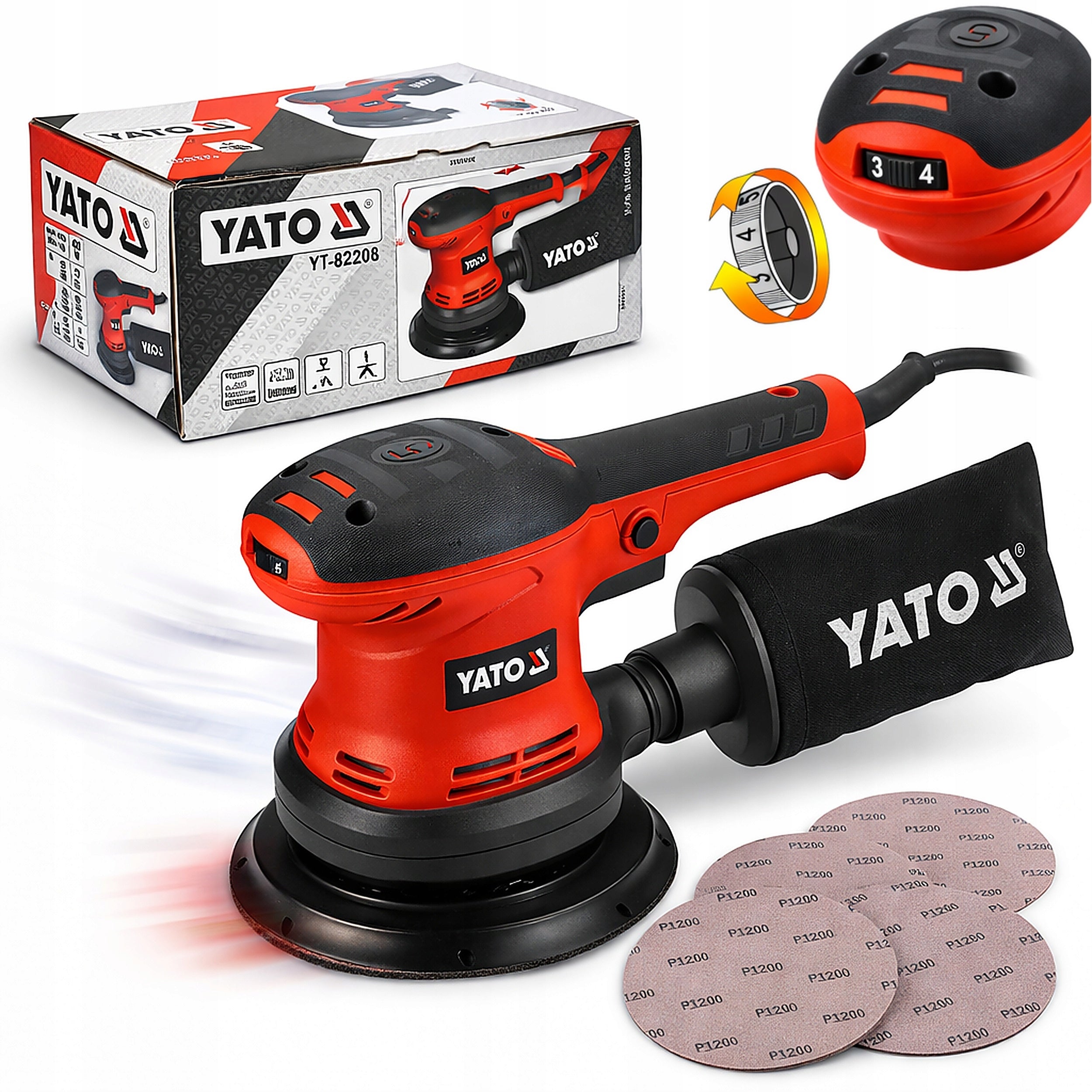 ECCENTRIC GRINDER 150MM 400W ECCENTRIC RANGE 5MM YT-82208 Manufacturer code YT-82208