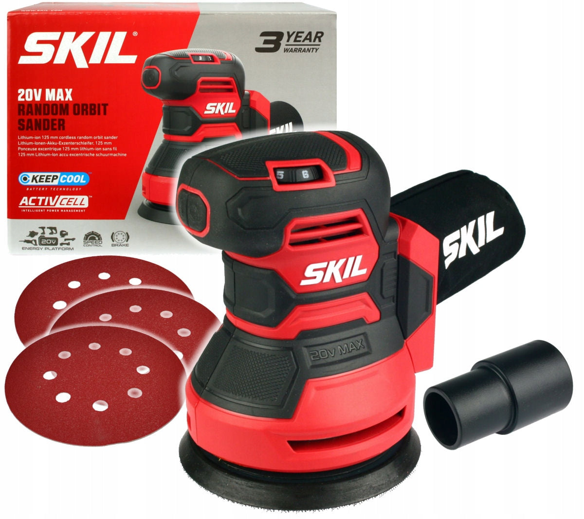 ECCENTRIC GRINDER MULTIFUNCTIONAL CORDLESS SKIL3745CA SOLO 20V MAX