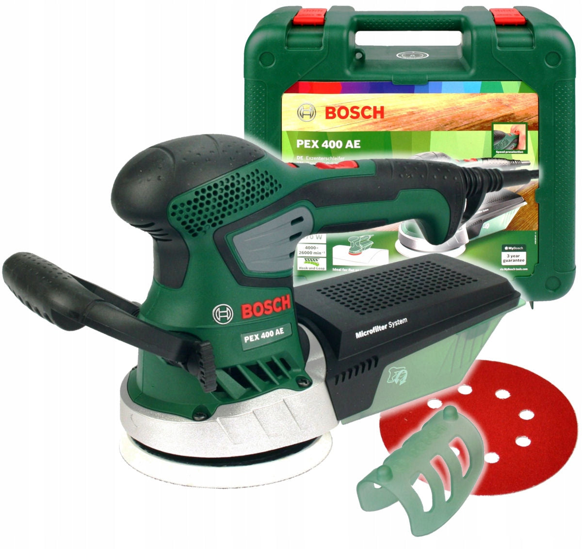 ECCENTRIC GRINDER PEX 400 AE BOSCH + SUITCASE