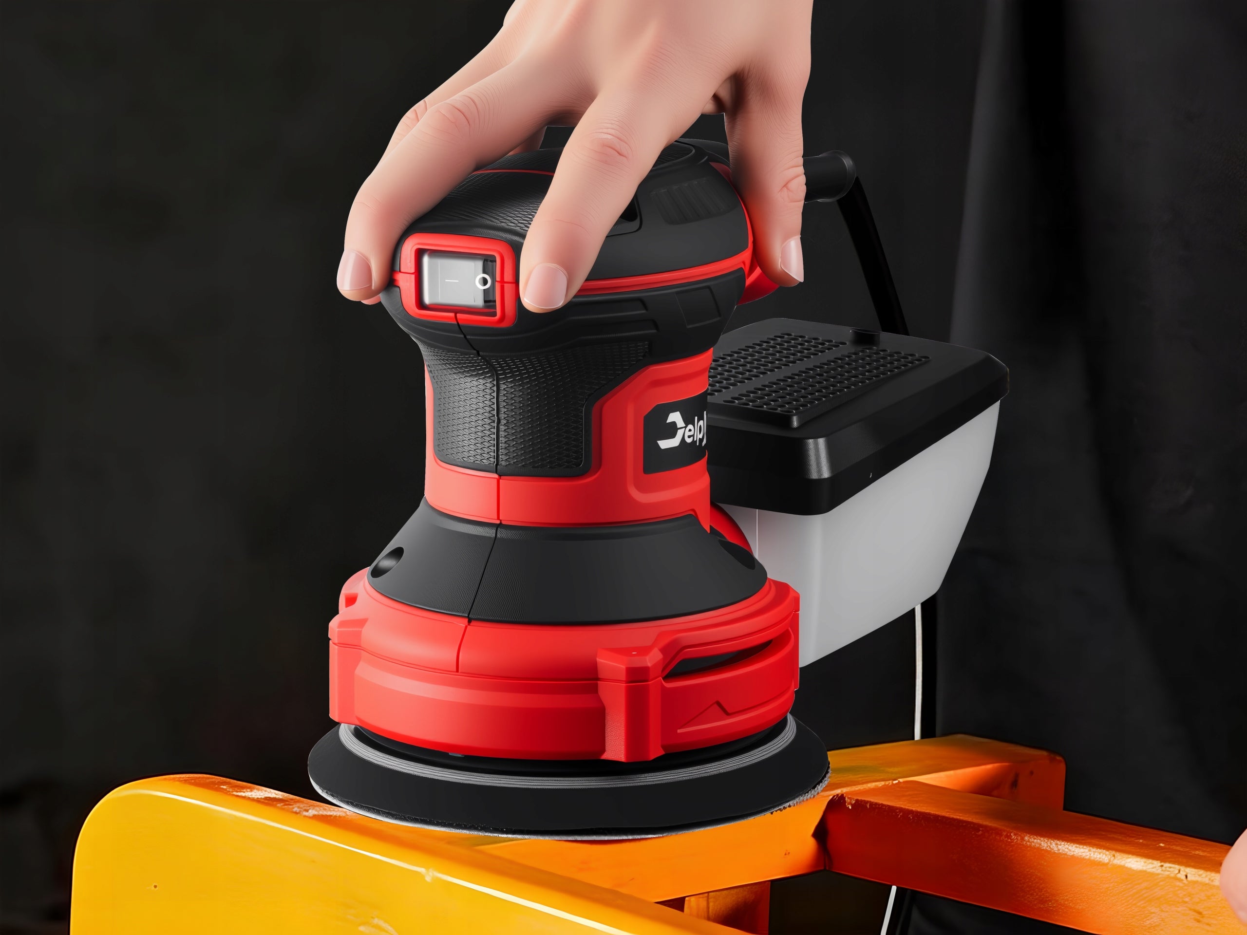 ECCENTRIC OSCILLATING ELECTRIC WOOD GRINDER WITH 125 mm ADJUSTMENT Packaging status original
