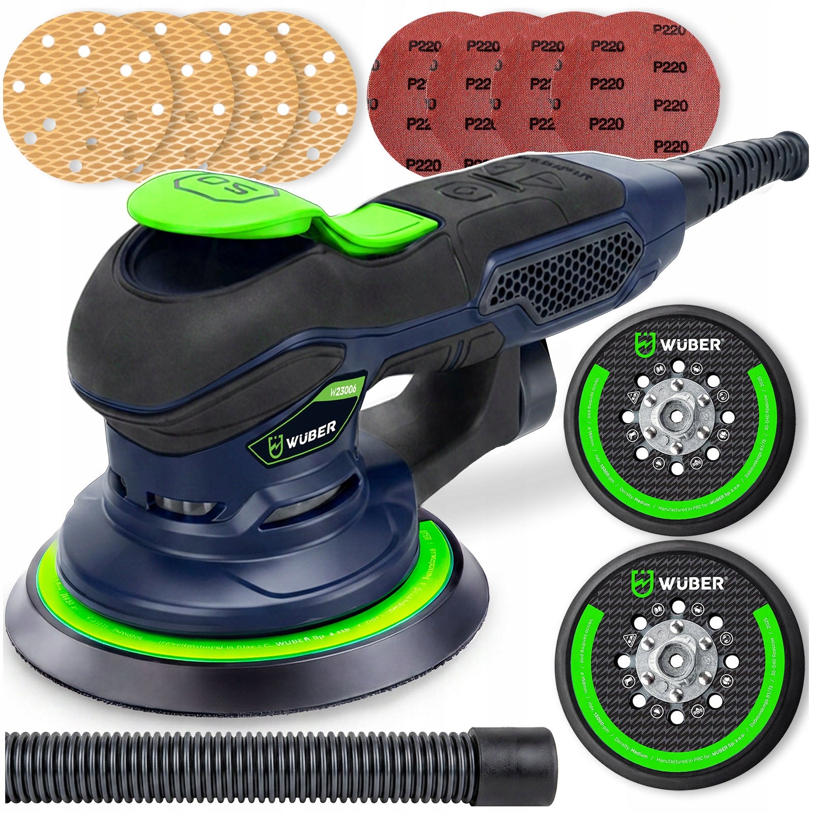 ECCENTRIC OSCILLATING GRINDER ADJUSTABLE STRONG 2 PADS 150/125mm LIP