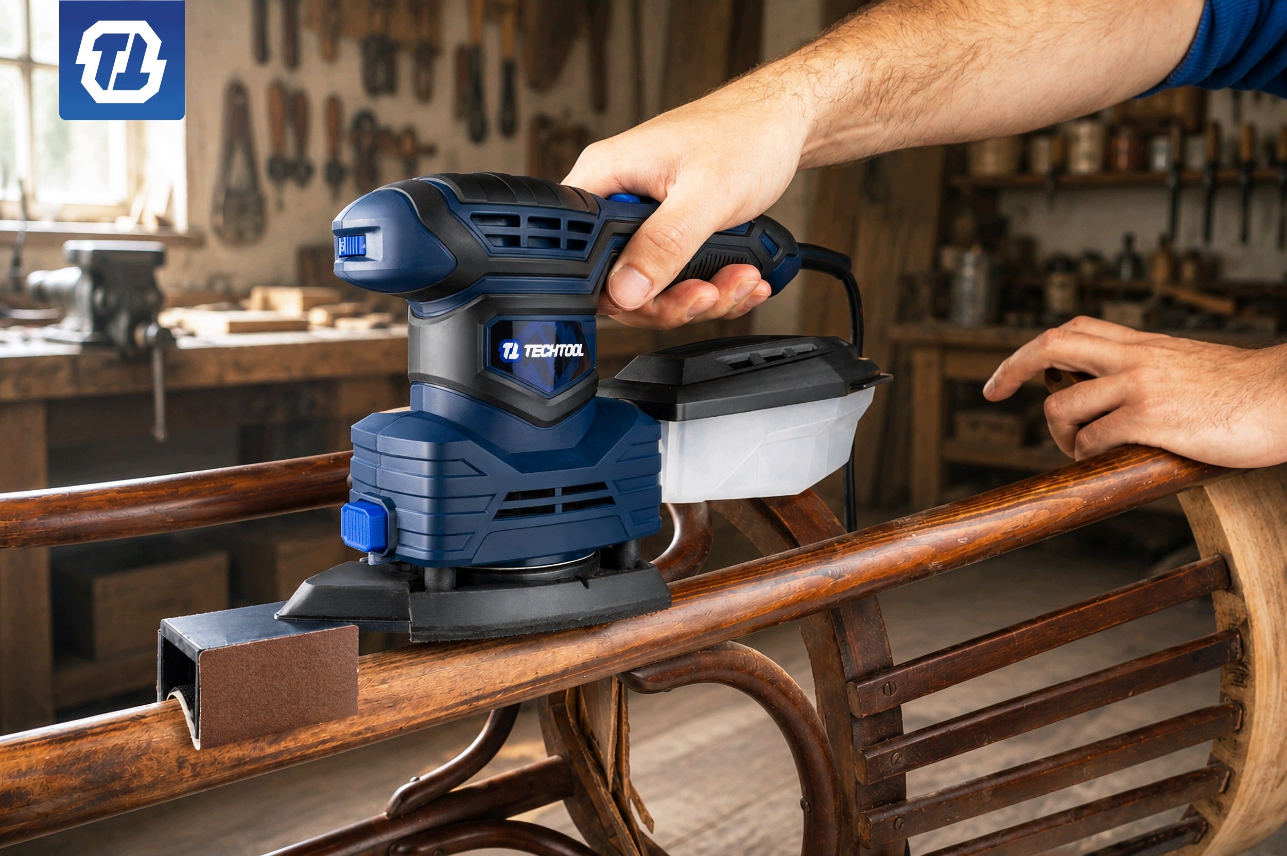 ECCENTRIC OSCILLATING GRINDER FOR WOOD 5in1 MULTIFUNCTIONAL 25 PAPERS Manufacturer code TTOS02