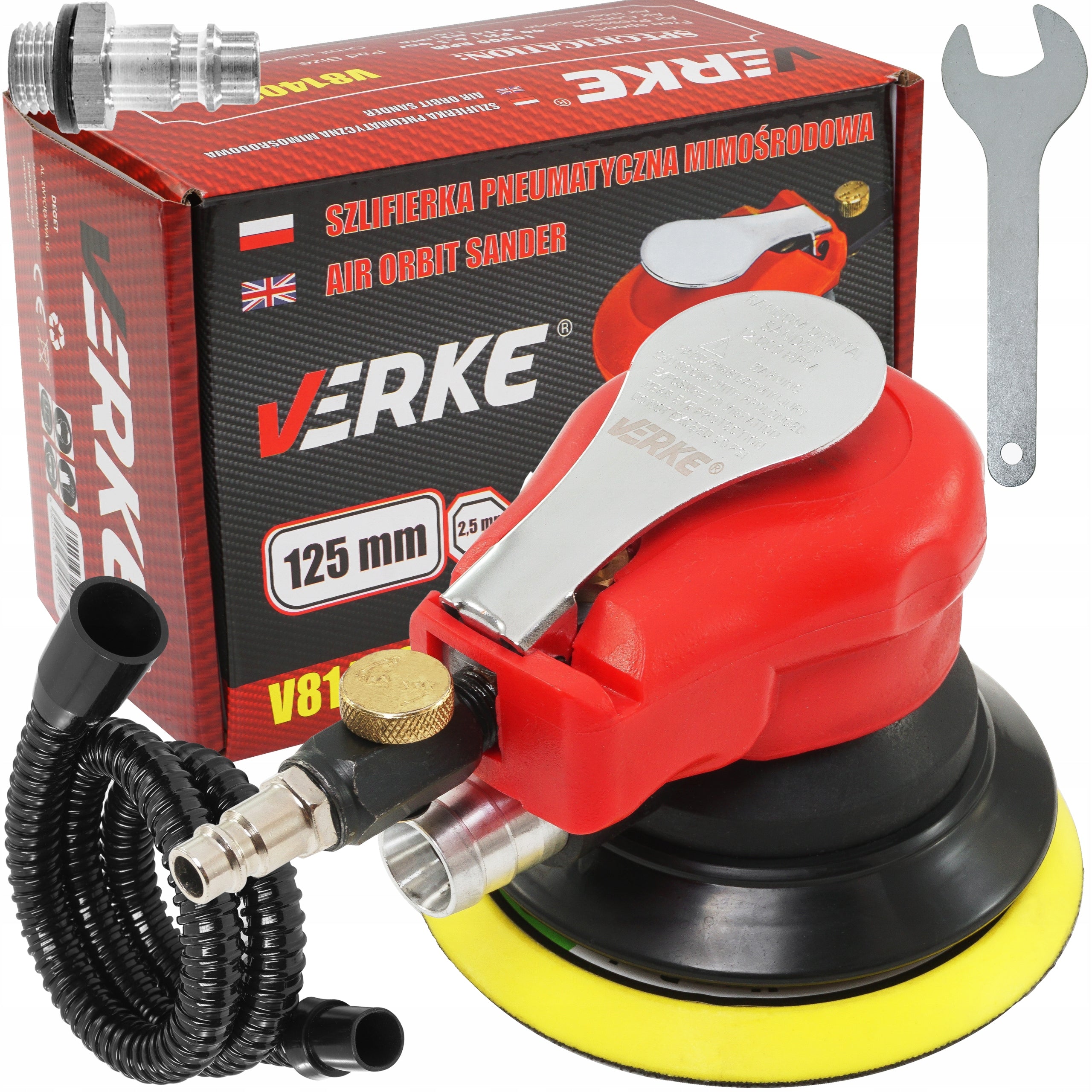 ECCENTRIC OSCILLATING PNEUMATIC GRINDING MACHINE 125 mm - 2,5 mm Manufacturer code V81402