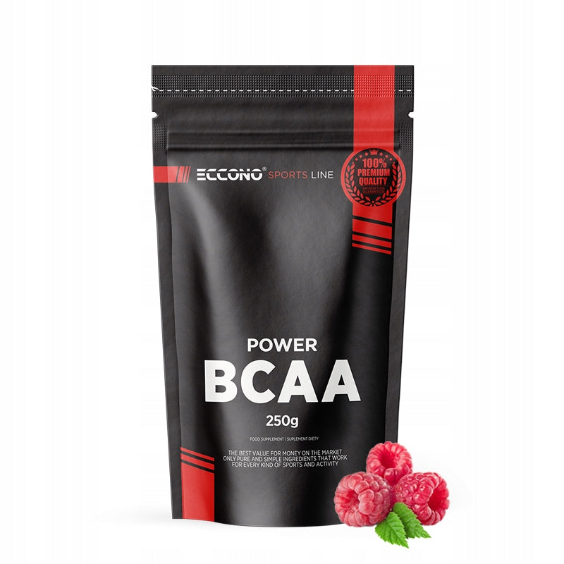 ECCONO POWER BCAA 2:1:1 250G AMINO ACIDS VEGAN LEUCINE VALINE INSTANT Raspberry