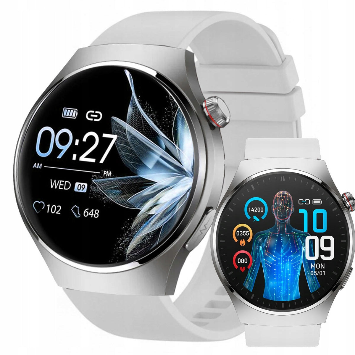 ECG Smartwatch HRV Pulse Oximeter | Health Analysis | BT Connections | Monitor