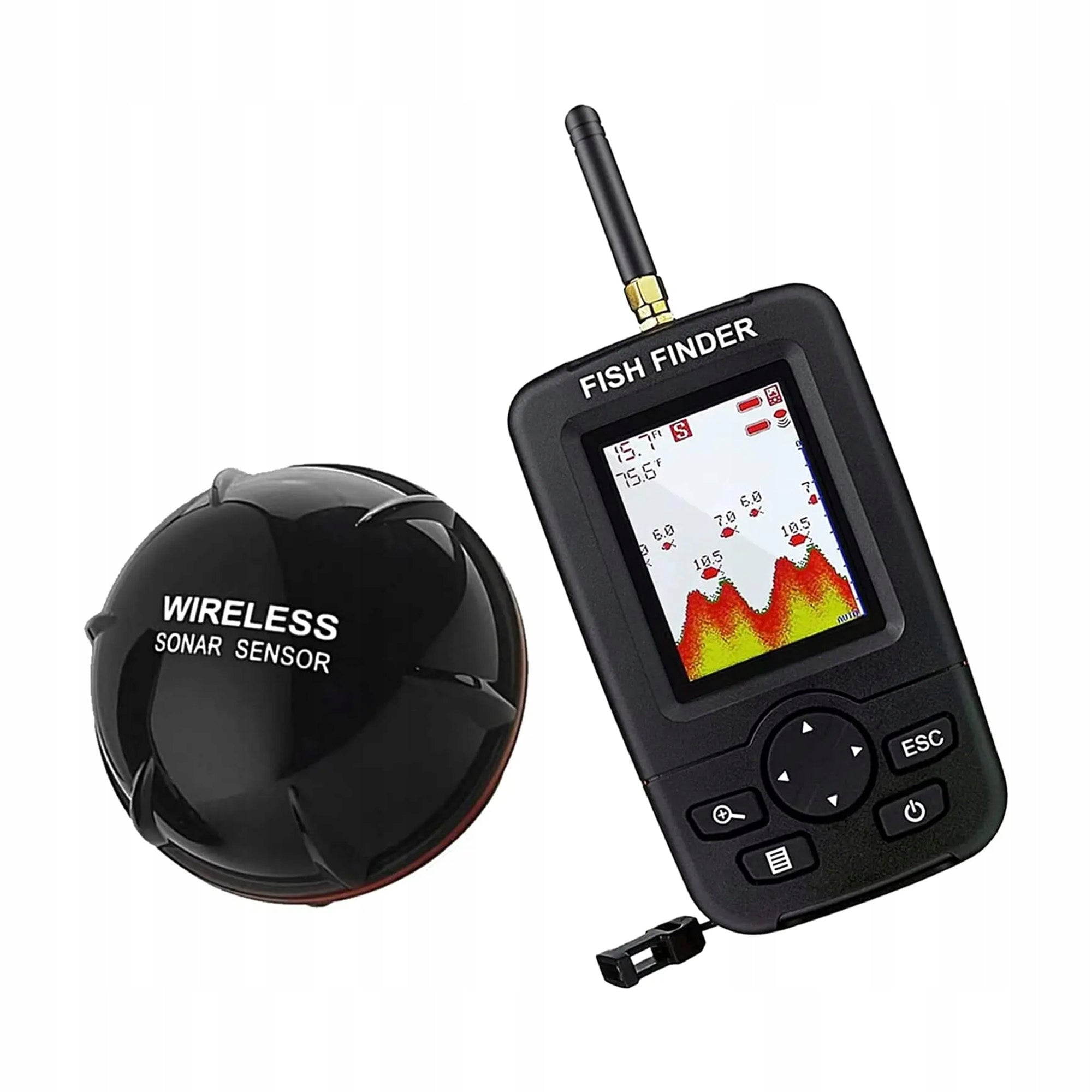 ECHO-PROBE FISHING SONAR WIRELESS FOR BAIT BOAT 100M Manufacturer code XJ-01
