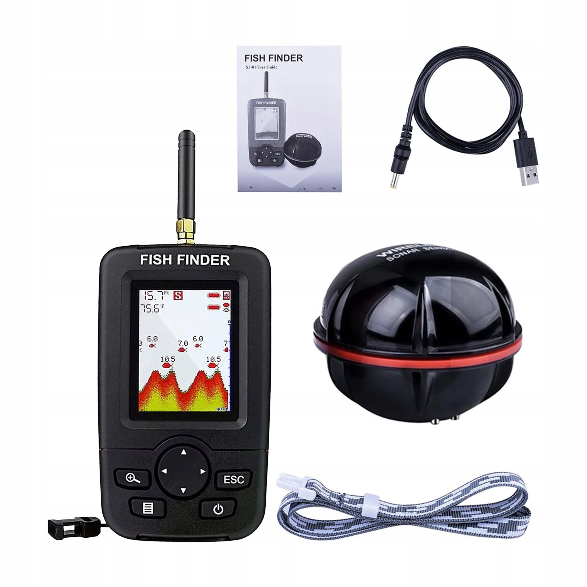 ECHO-PROBE FISHING SONAR WIRELESS FOR BAIT BOAT 100M