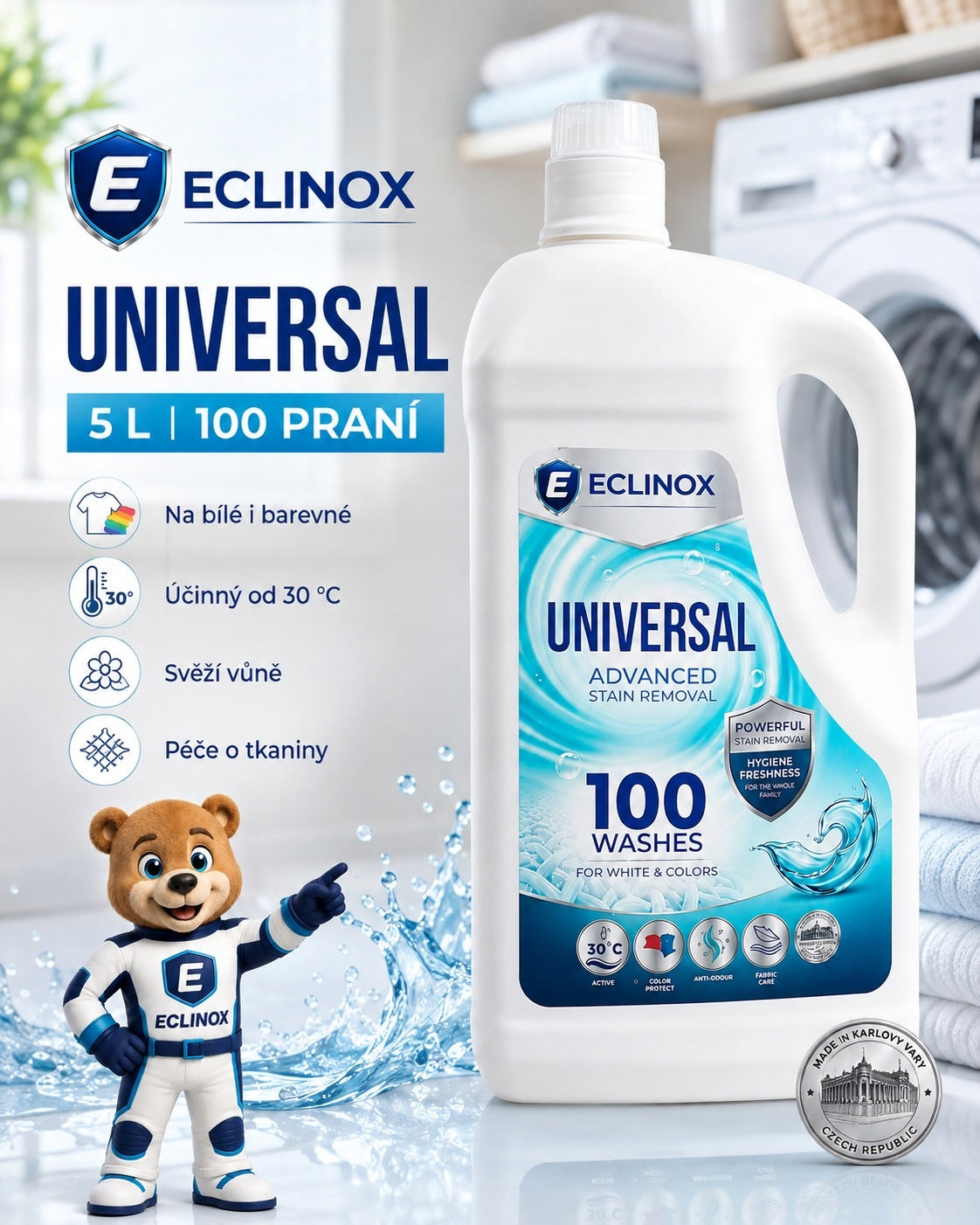 ECLINOX Universal prací gel 5 l 100 praní Brand ECLINOX