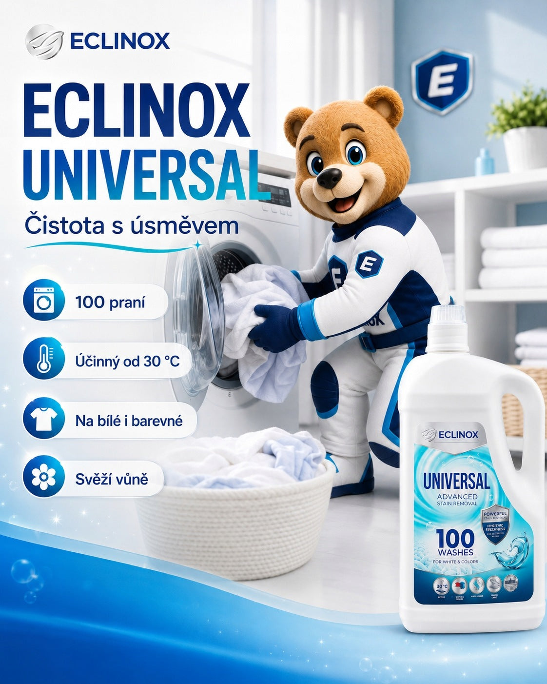 ECLINOX Universal prací gel 5 l 100 praní Packaging status original