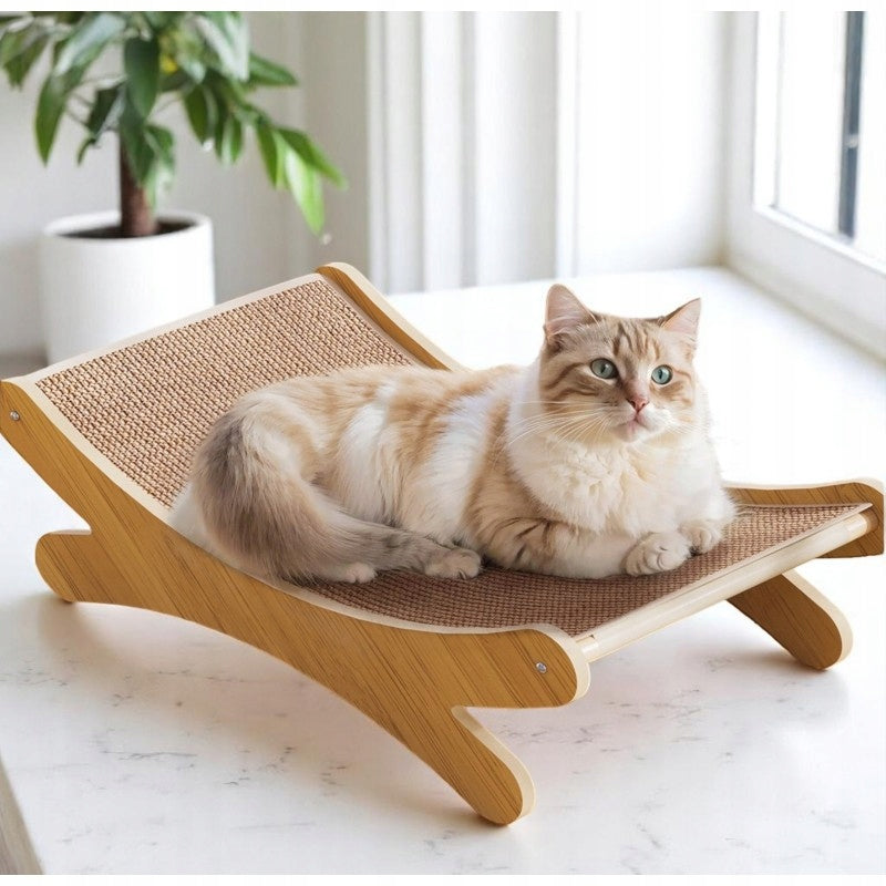 ECO-FRIENDLY CAT BED SCRATCHER - WOOD AND JUTE - 49x30x16 CM Manufacturer code 5907333248701