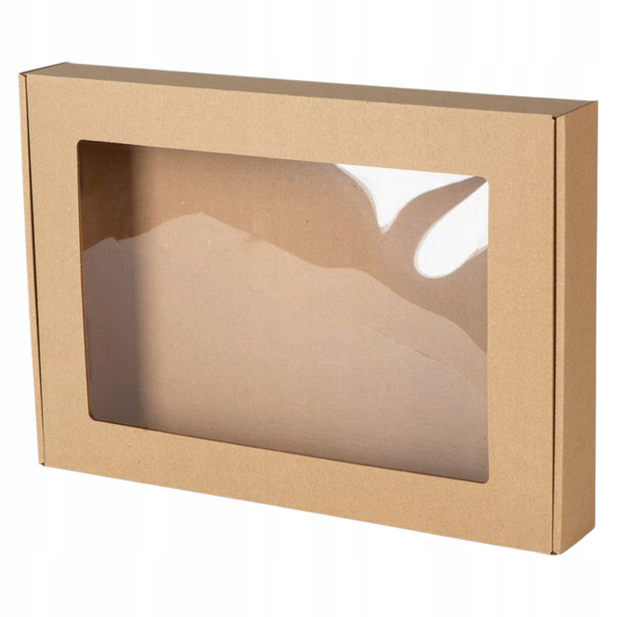 ECO Gift Box with Window Square 350x250x50mm KRAFT