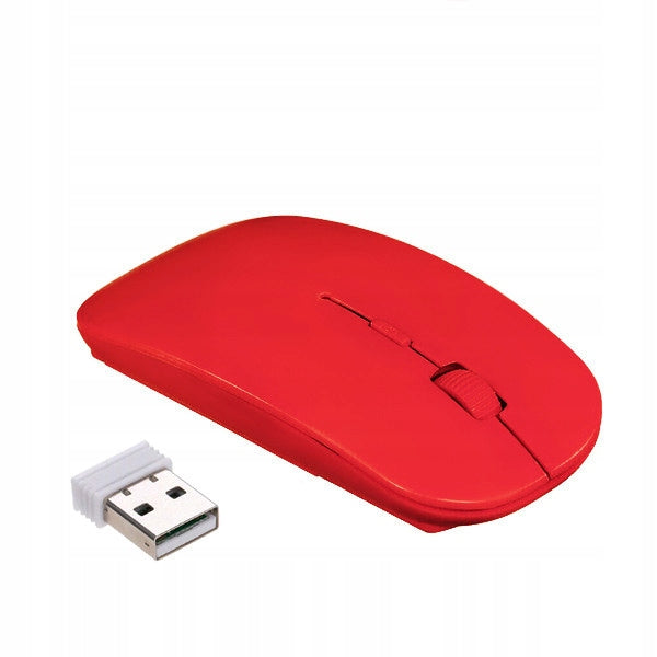 ECOBOX WIRELESS OPTICAL MOUSE 4D SLIMFIT RED