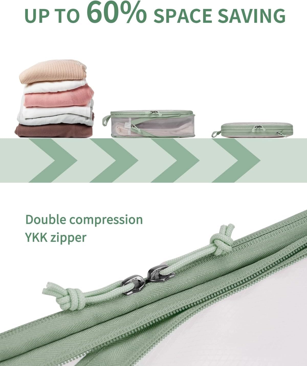 ECOHUB Compression Cubes for Suitcase 6 pcs Green 42x30x10 cm Packaging status original