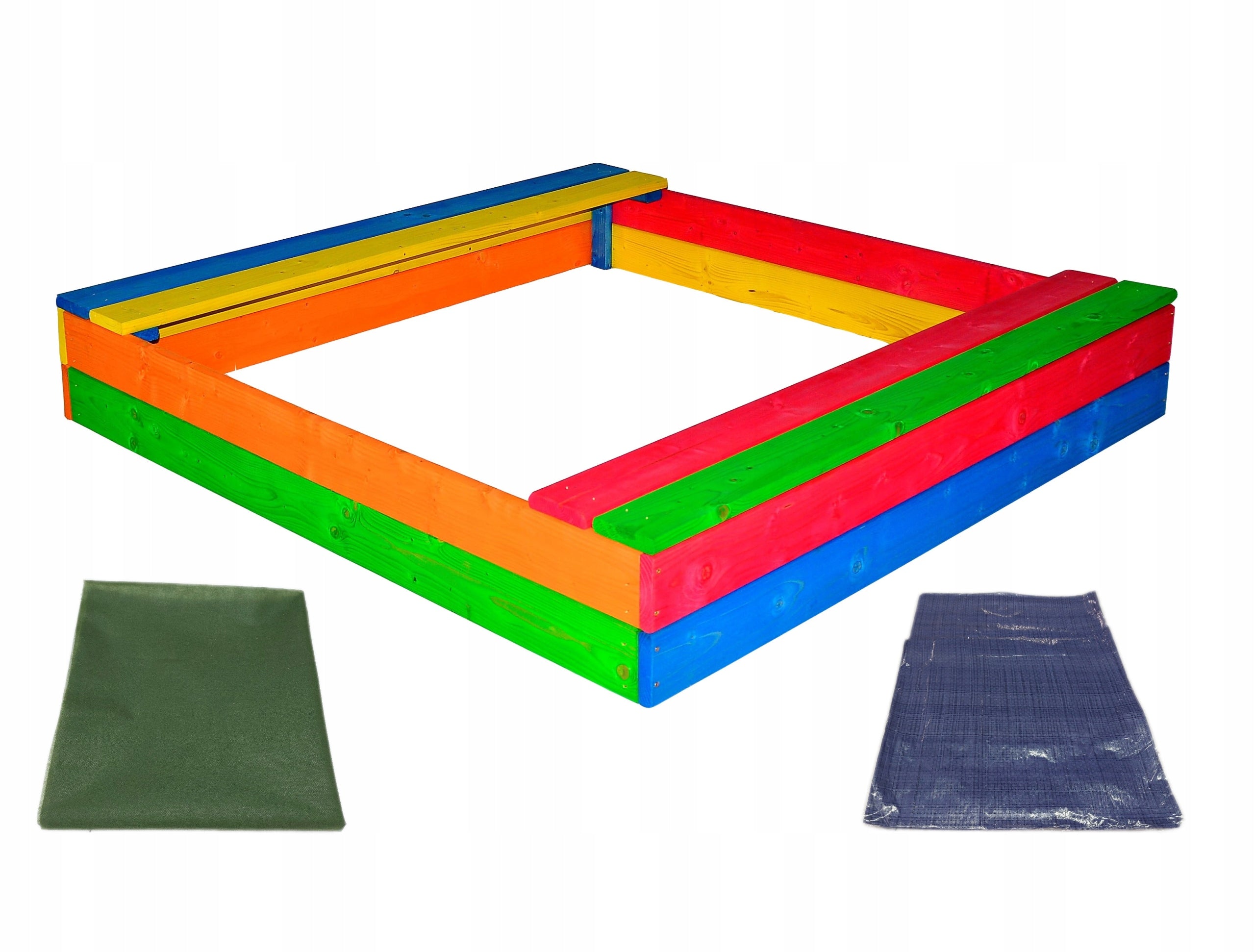 ECOLOGICAL WOODEN SANDBOX 150x150 COLORFUL OR BROWN Manufacturer code 82/150x150k