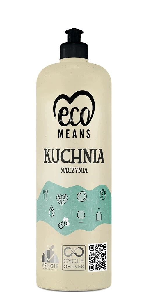 ECOMEANS Kitchen Dishwashing Liquid 950ml+ Microphase Cloth 32x32cm Packaging status original