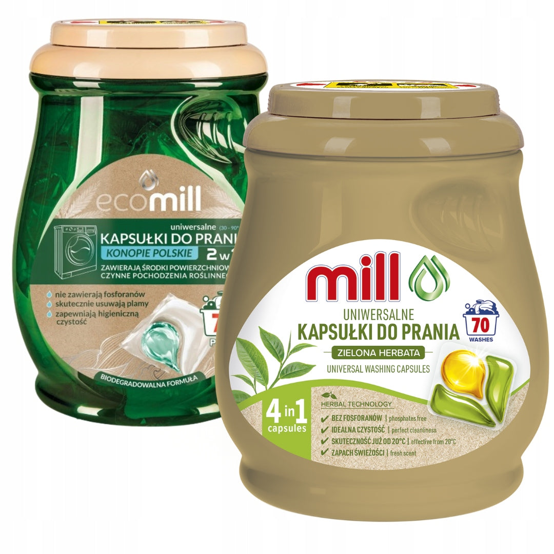 ECOMILL Washing Capsules Universal Green Tea and Hemp 140 pcs.