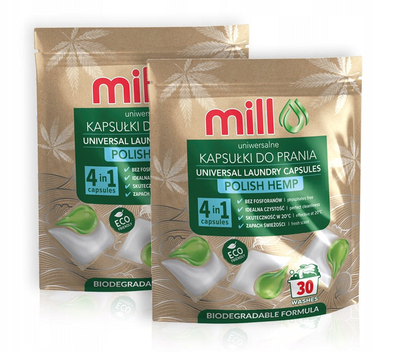 ECOMILL Washing capsules 2 x 30 pcs Hemp