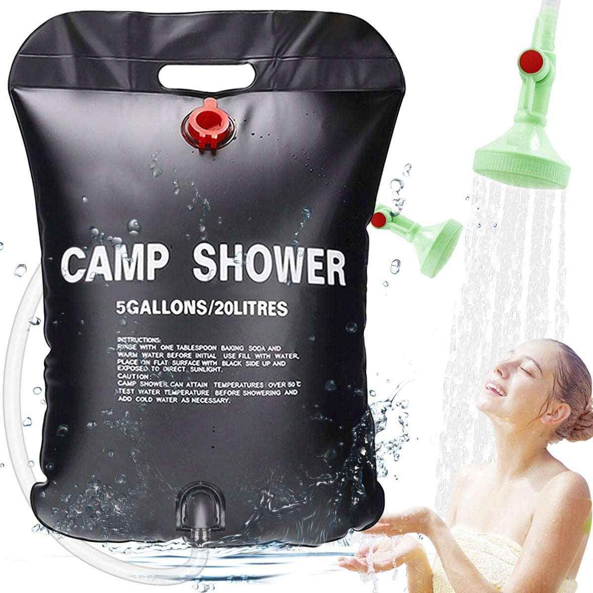 ECtury Hiking Shower 20L Solar Camping Portable
