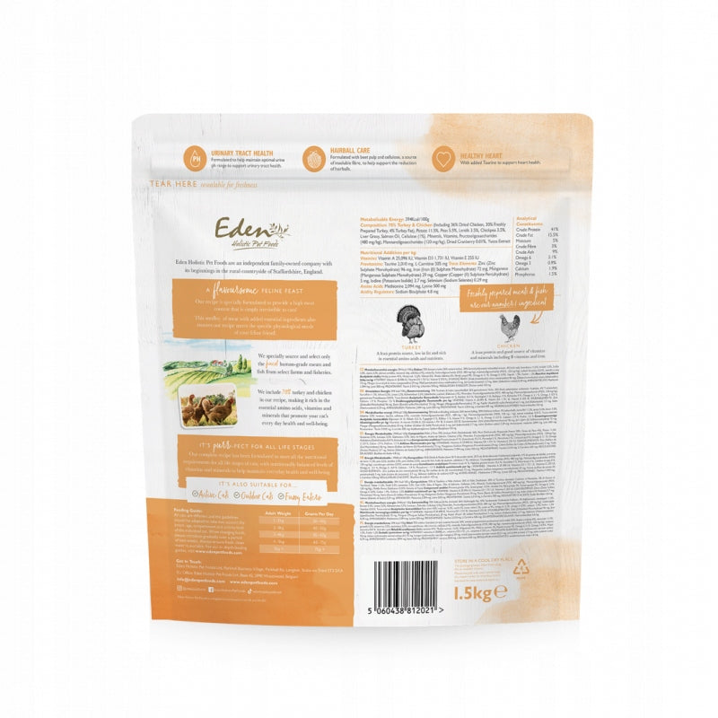 EDEN Turkey and chicken dry cat food 1,5 kg Manufacturer code 5060438812021
