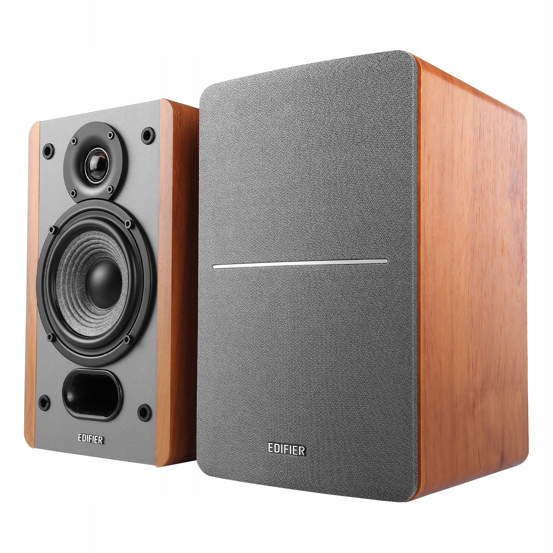 EDIFIER SET OF PAIR OF P12 AUDIO SPEAKERS BROWN 2X 20W BOOKSHELF SPEAKERS