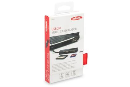 EDNET 4-port USB 2.0 HighSpeed CF, SD,mSD, memorystick card reader Manufacturer code 85241