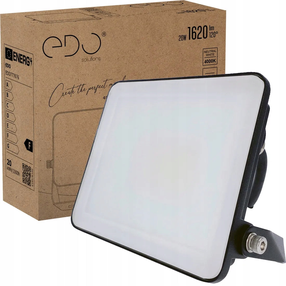 EDO Halogen LED Floodlight Lamp ZORAN 20W 4000K Frameless Headlight IP65