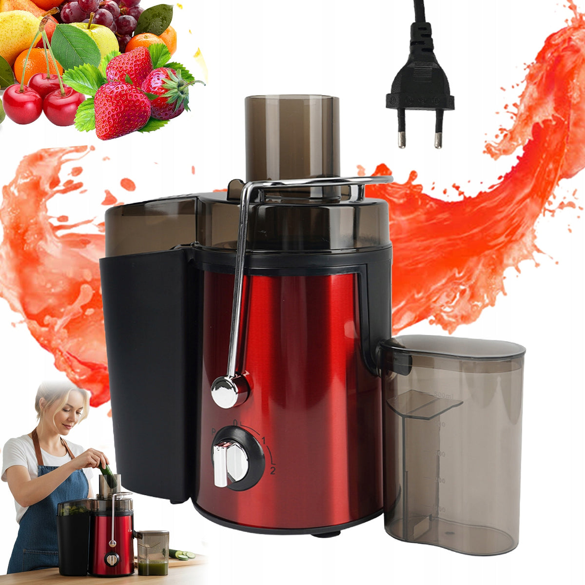 EFFICIENT ELECTRIC JUICER SPEED 3 GEAR FOR VEGETABLE FRUIT