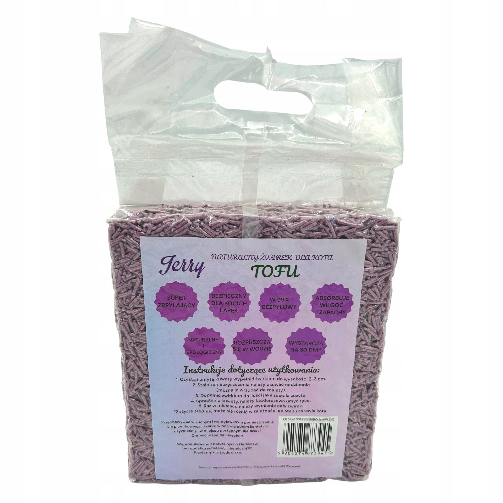EFFICIENT cat litter 100% NATURAL and Eco-friendly Does not stick to paws Manufacturer code 0011448
