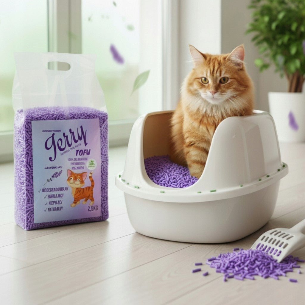 EFFICIENT cat litter 100% NATURAL and Eco-friendly Does not stick to paws Trade name TOFU