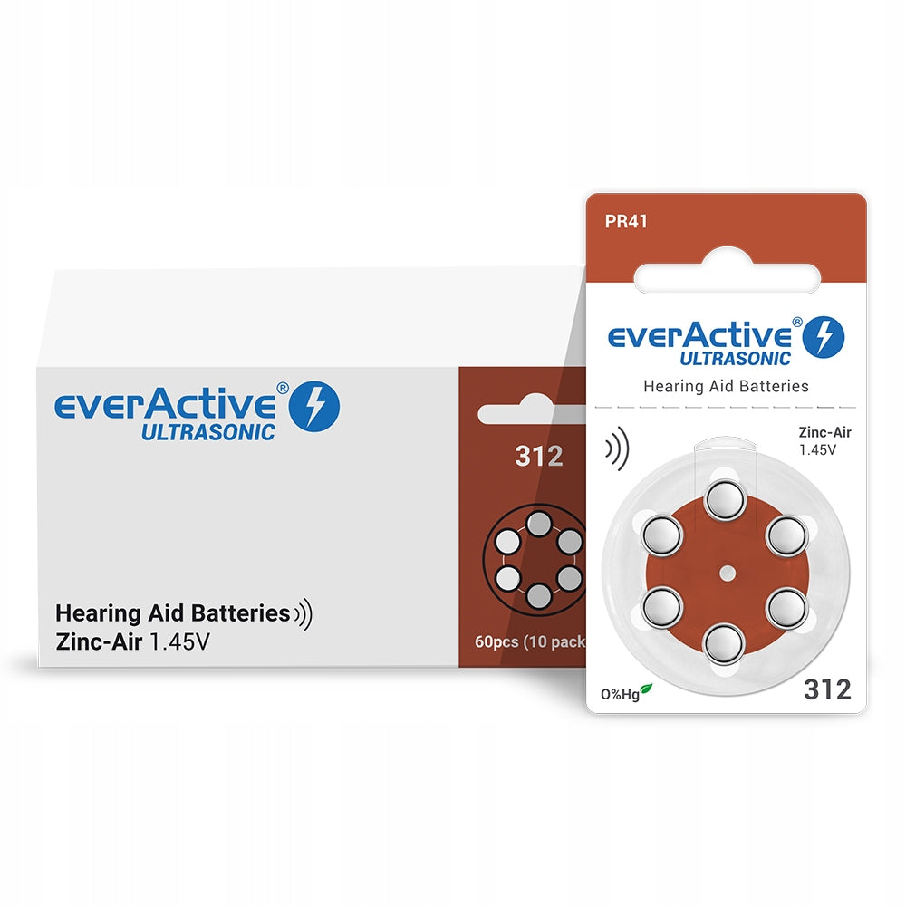 EFFICIENT hearing aid batteries everActive - 312 PR41 - 6 pieces EAN (GTIN) 5902020523178