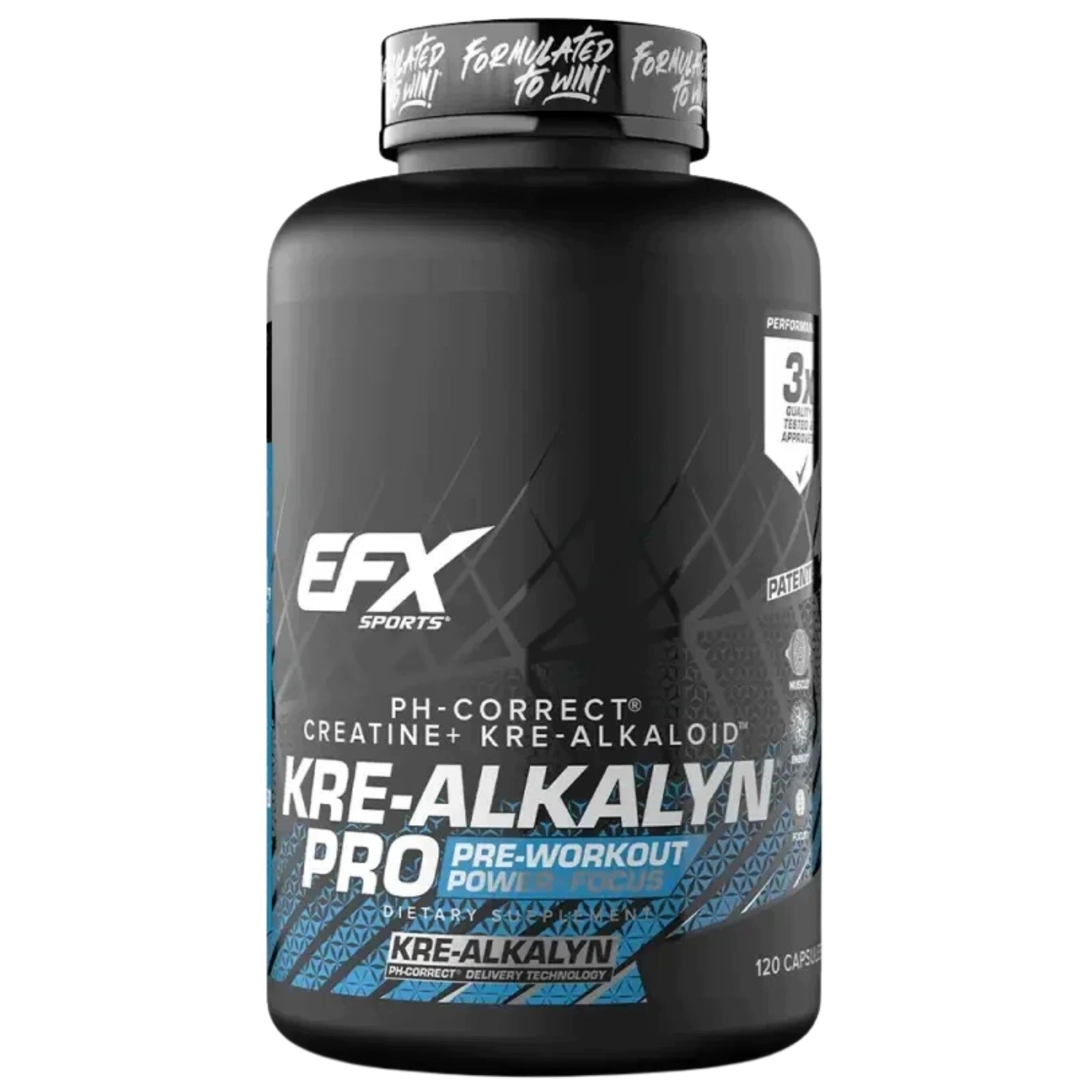 EFX Sports Kre-Alkalyn 120 capsules CREATINE BUFFERED KRE ALKALOID PRE Expiration date not specified