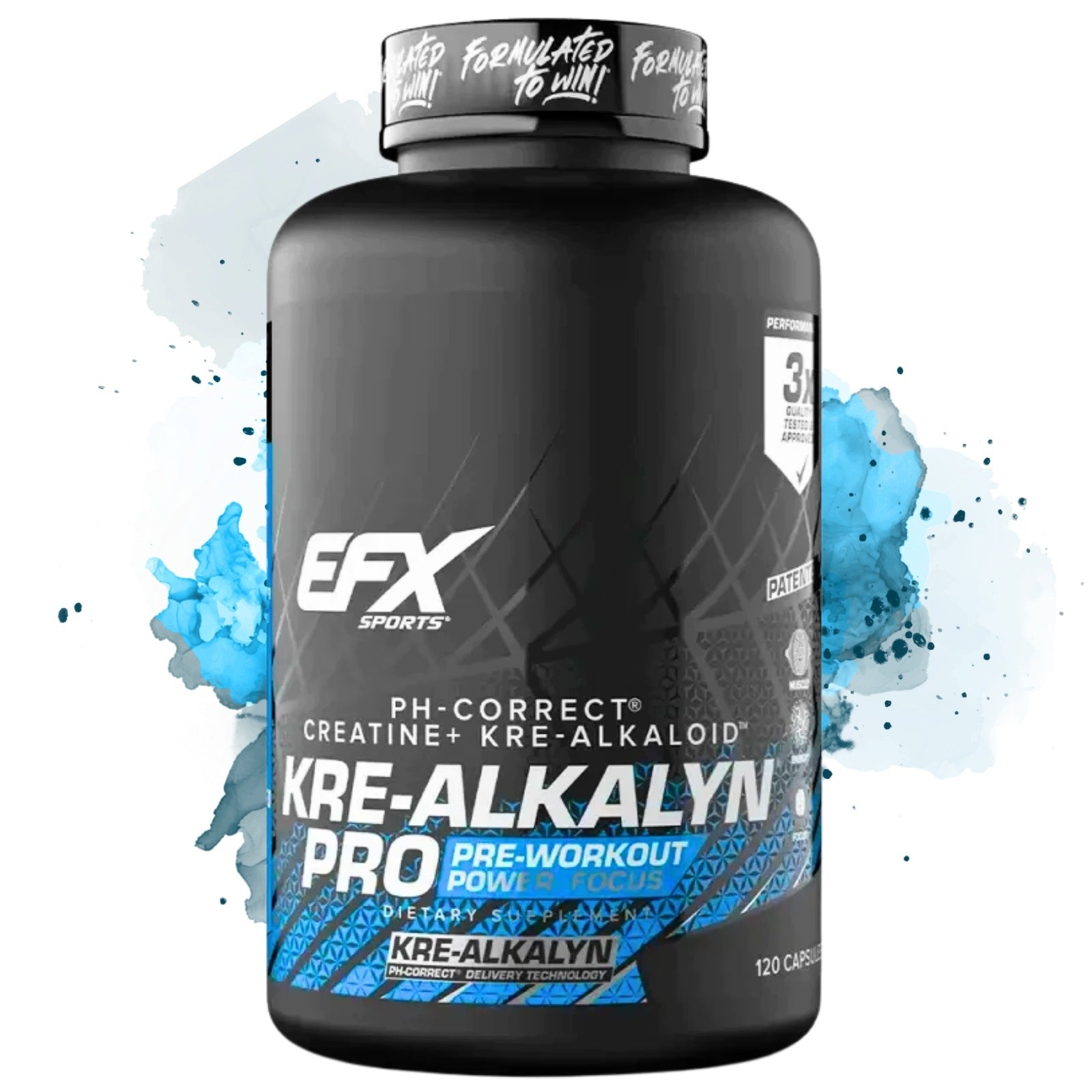 EFX Sports Kre-Alkalyn 120 capsules CREATINE BUFFERED KRE ALKALOID PRE