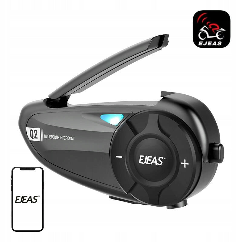 EJEAS Q2 MOTORCYCLE INTERCOM IP65 UP TO 800M MAX 2 PERSON MESH BLUETOOTH 5.1