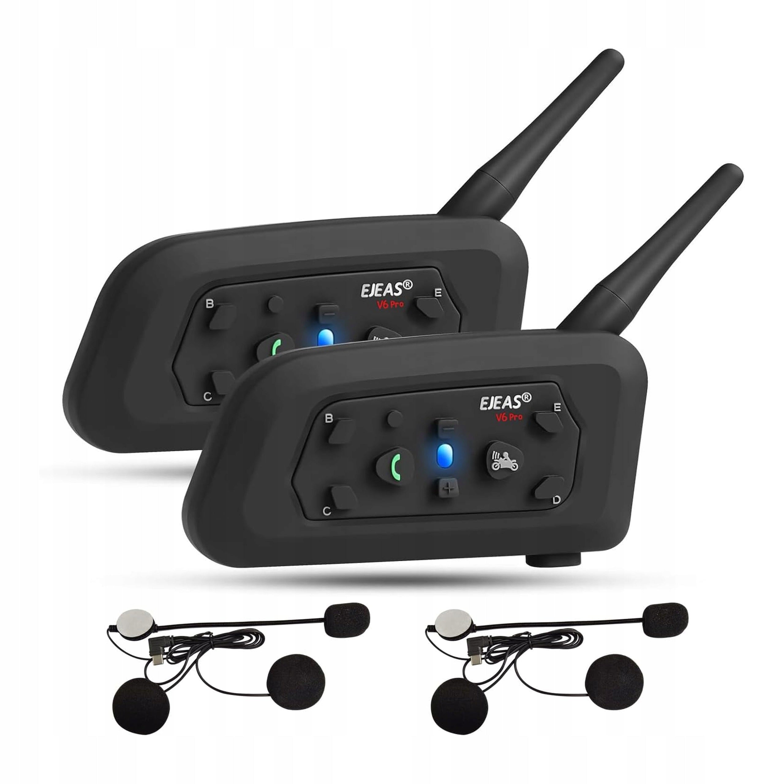EJEAS V6 PRO+ intercom motorcycle Bluetooth headphones 5.1 set of 2