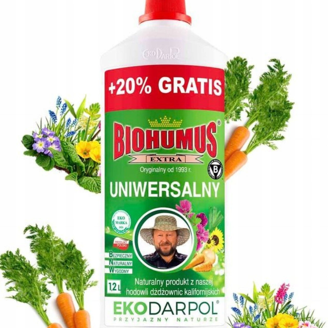 EKODARPOL Biohumus Extra Natural Universal Fertilizer for Care 1,2l Packaging status original