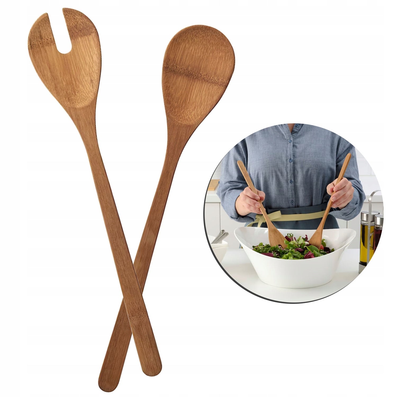 Ąžuoliniai Šaukštai Salotoms 32cm BITZ