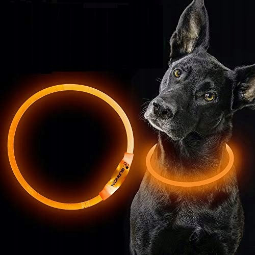 ELANOX LED DOG COLLAR FOR RECHARGING USB UNIVERSAL SIZE Packaging status original
