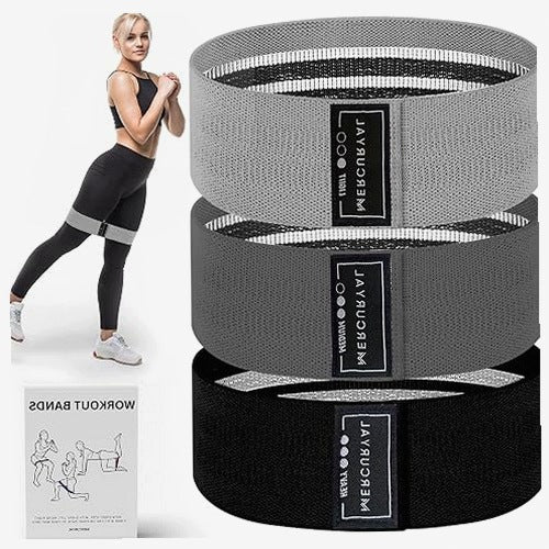 ELASTIC BANDS FITNESS GLUTEOS SET OF 3 FOR WOMEN BLACK