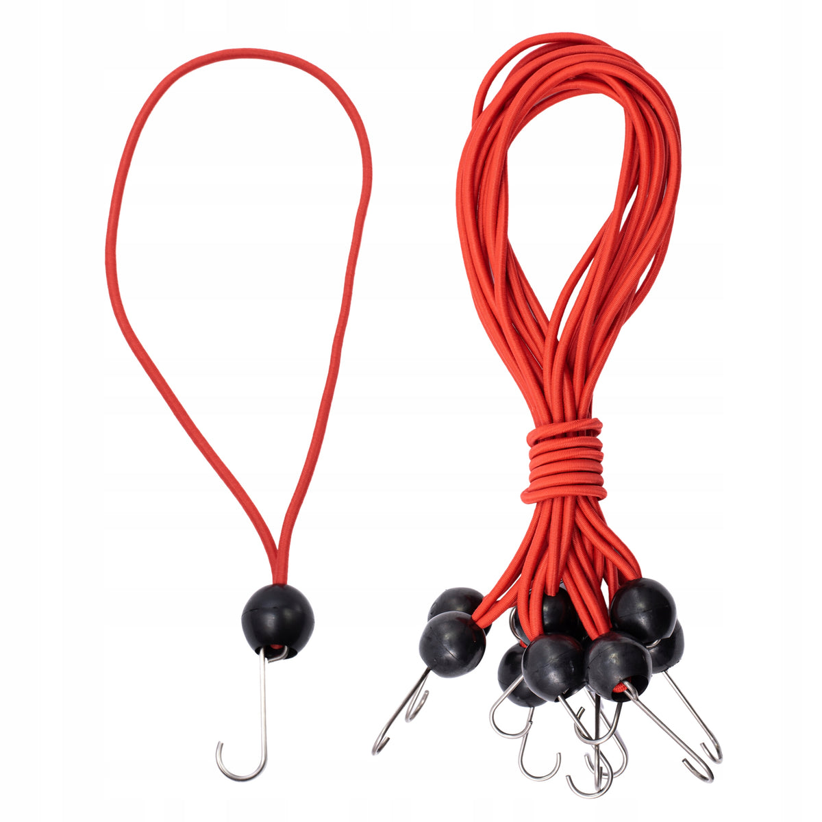 ELASTIC RUBBER WITH HOOK Fastening for Plandek Red 20 cm 5 pcs Packaging status original