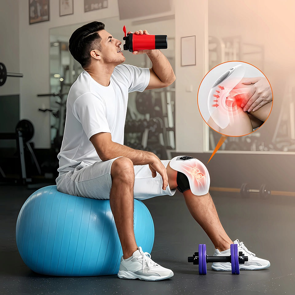 ELBOW KNEE MASSAGER REHABILITATION LASER VIBRATION CURRENTS HEATING+gift Brand AjieQaQ