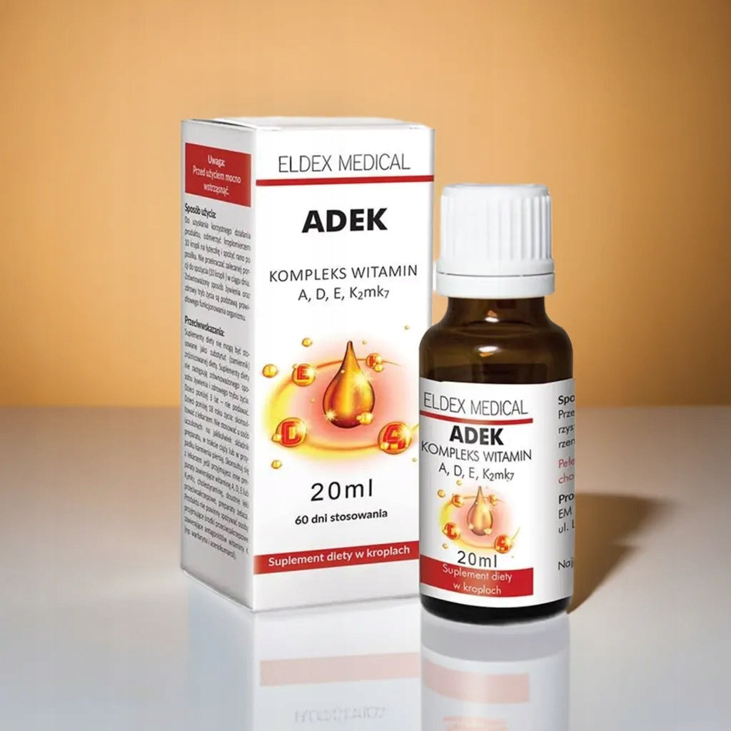 ELDEX MEDICAL ADEK Vitamin complex vitamins A, D, E, K2mk7 drops 20ml x2 Medical device no